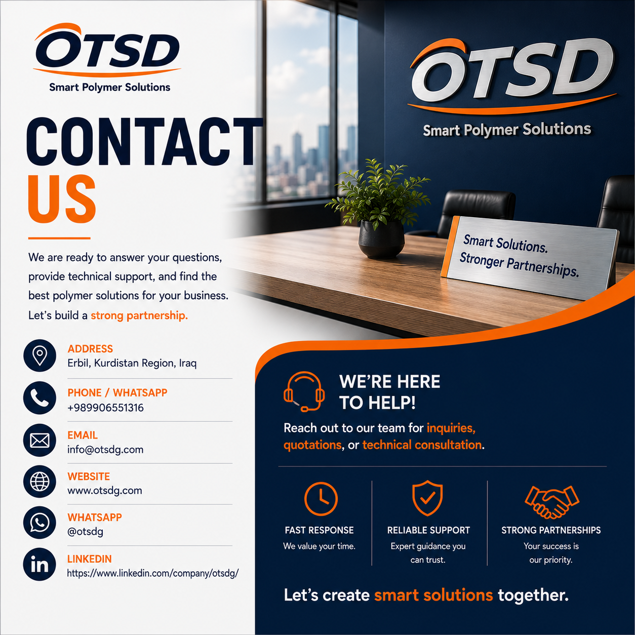 Contact OTSD Smart Polymer Solutions
